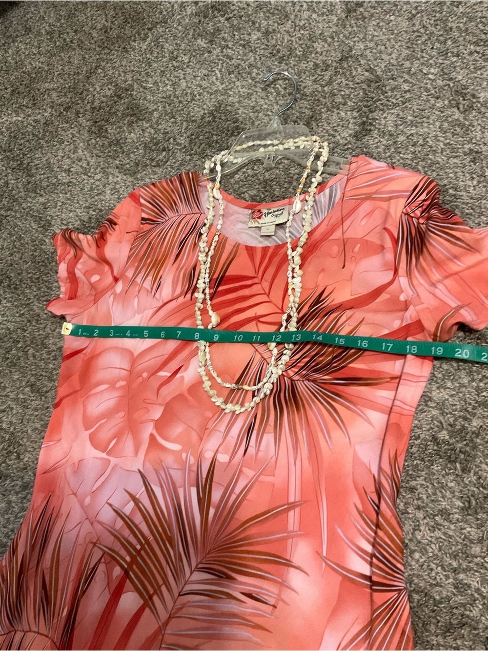 The Hawaiian Original Floral Mini Dress with 2 Shell Necklaces Medium - Picture 6 of 7
